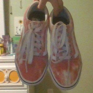 Vans Off The Wall Pink Low Top Sneakers Size 6